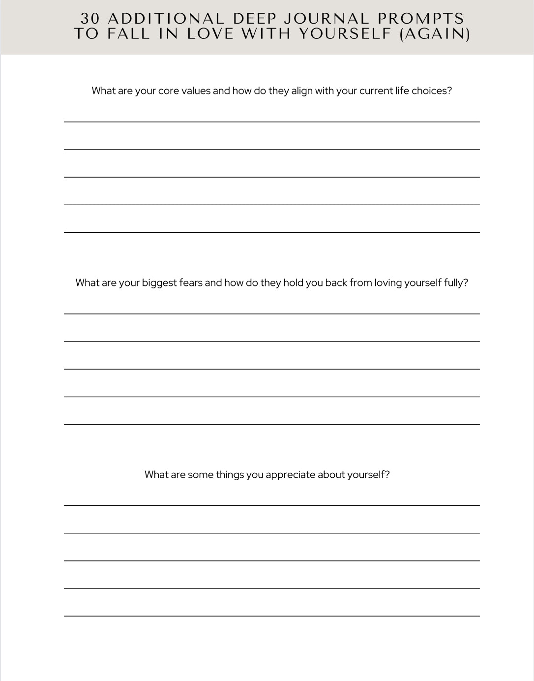 The Falling In Love With Myself (Again) Journal